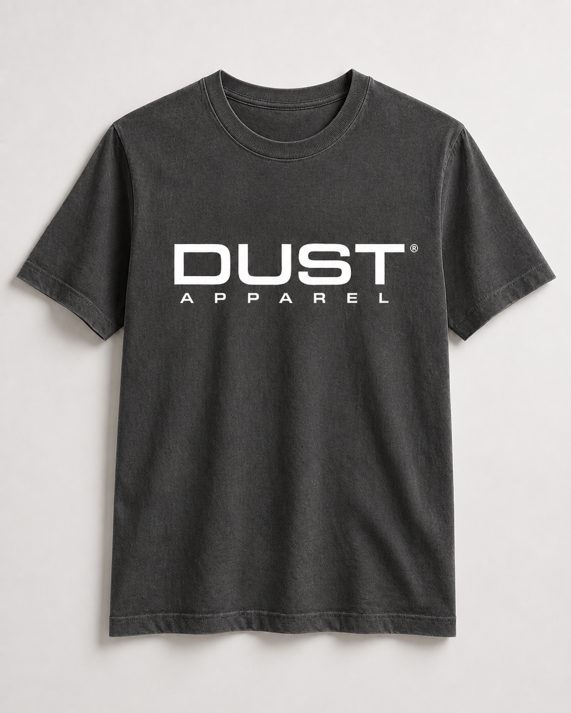 Dust Logo Tee in washed charcoal